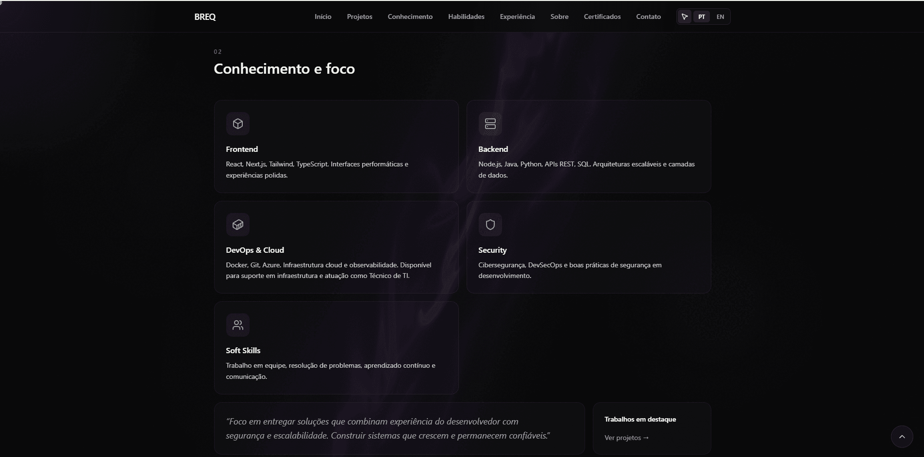 Software Engineer Portfolio — captura 3
